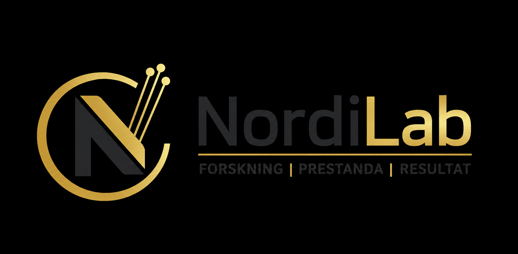 NordiLab logo med texten Forskning | Prestanda | Resultat